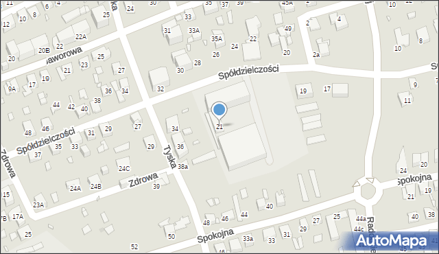 Katowice, Spółdzielczości, 21, mapa Katowic