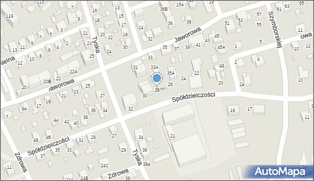 Katowice, Spółdzielczości, 28, mapa Katowic