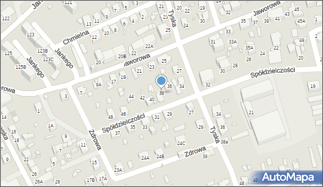 Katowice, Spółdzielczości, 38, mapa Katowic