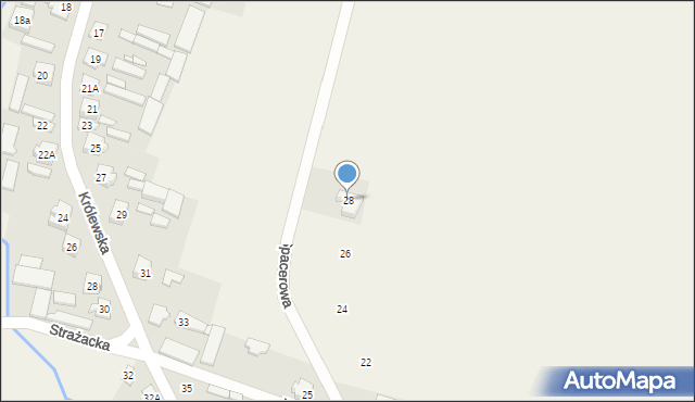 Kąty, Spacerowa, 28, mapa Kąty
