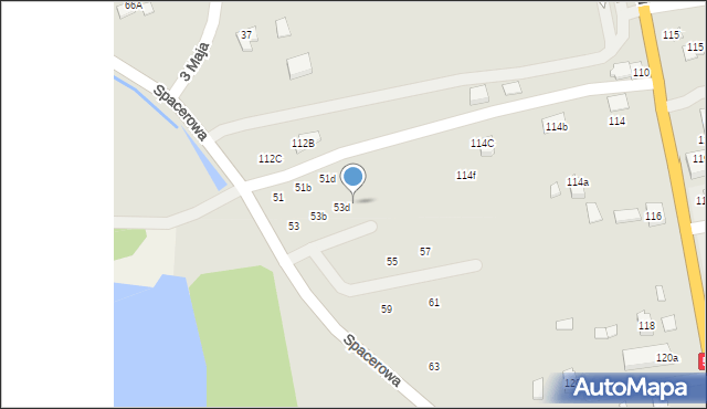 Kęty, Spacerowa, 53e, mapa Kęty