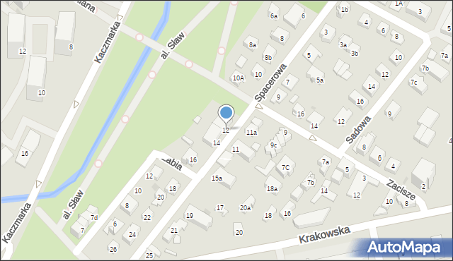 Kielce, Spacerowa, 12, mapa Kielc