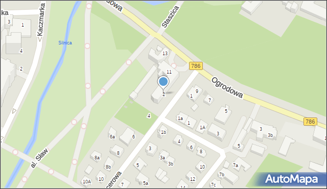 Kielce, Spacerowa, 2, mapa Kielc