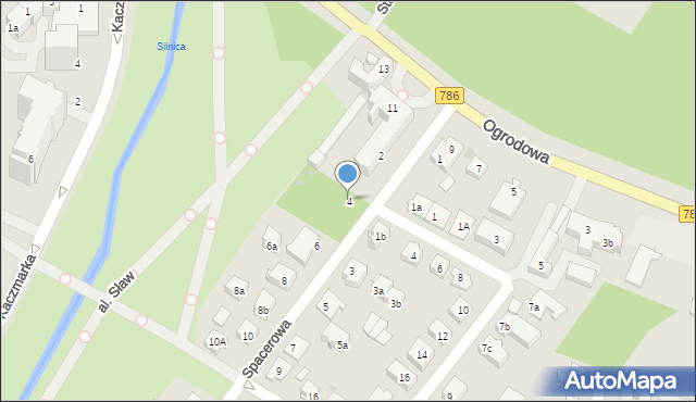 Kielce, Spacerowa, 4, mapa Kielc