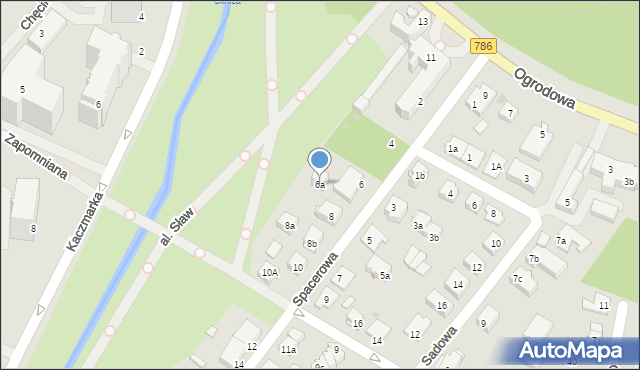 Kielce, Spacerowa, 6a, mapa Kielc