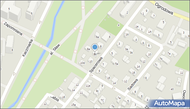 Kielce, Spacerowa, 8b, mapa Kielc