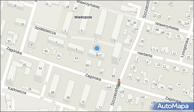 Kielce, Spółdzielcza, 8, mapa Kielc