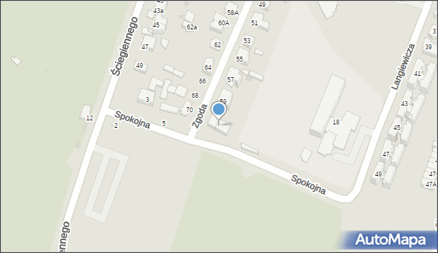 Kielce, Spokojna, 7, mapa Kielc