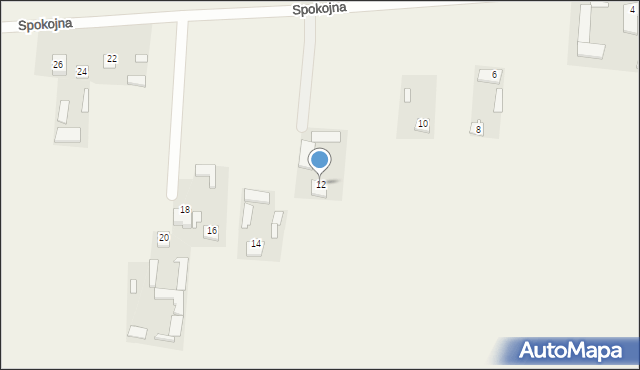Kiełczew, Spokojna, 12, mapa Kiełczew