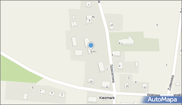 Kiezmark, Spacerowa, 3, mapa Kiezmark