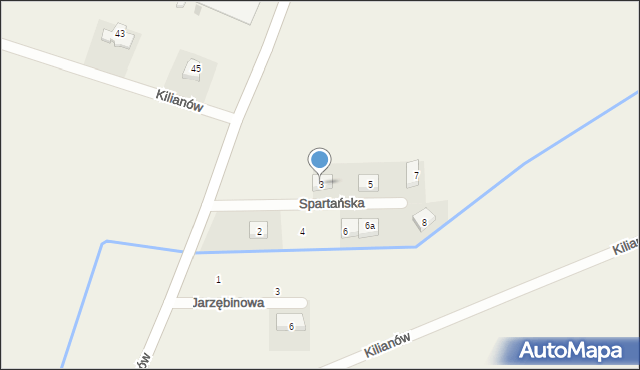 Kilianów, Spartańska, 3, mapa Kilianów