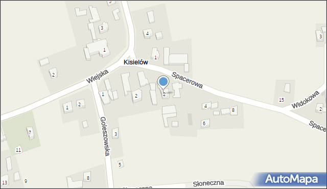 Kisielów, Spacerowa, 2, mapa Kisielów