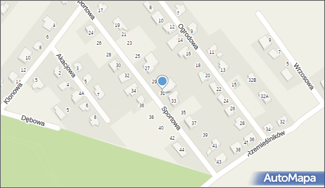 Kleszczów, Sportowa, 31, mapa Kleszczów