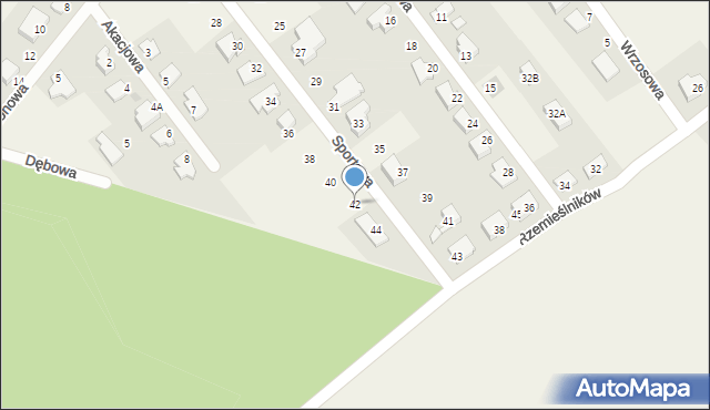 Kleszczów, Sportowa, 42, mapa Kleszczów