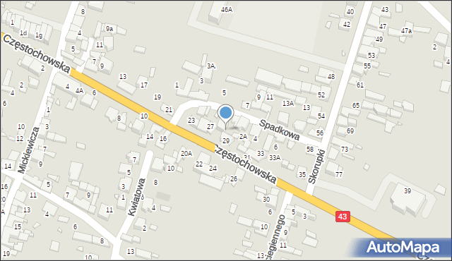 Kłobuck, Spadkowa, 2, mapa Kłobuck