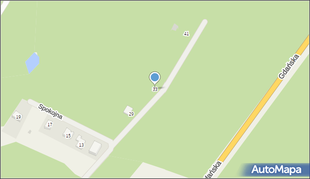 Kłobuczyno, Spokojna, 33, mapa Kłobuczyno