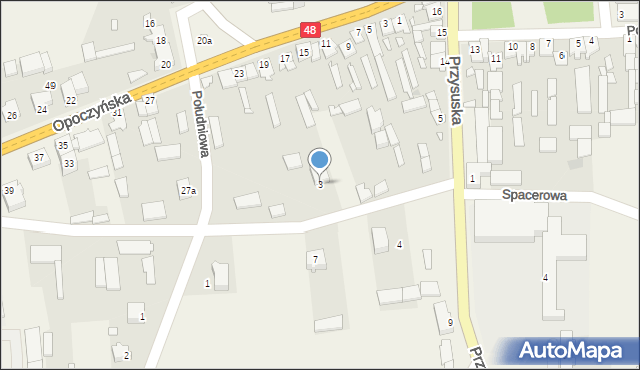 Klwów, Spacerowa, 3, mapa Klwów