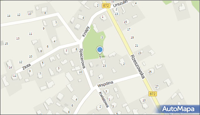 Knapy, Spacerowa, 5, mapa Knapy
