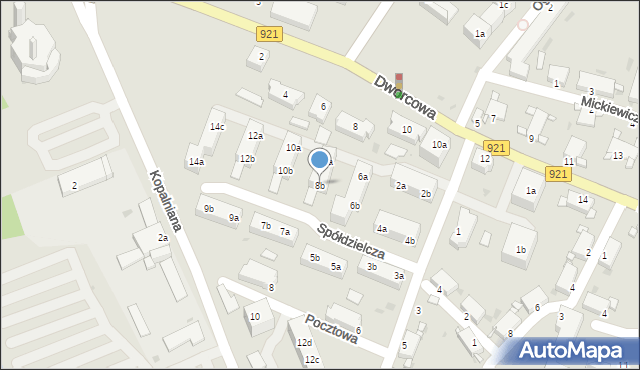 Knurów, Spółdzielcza, 8b, mapa Knurów