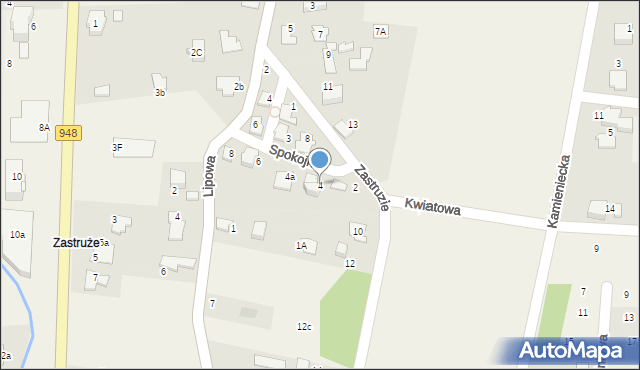 Kobiernice, Spokojna, 4, mapa Kobiernice