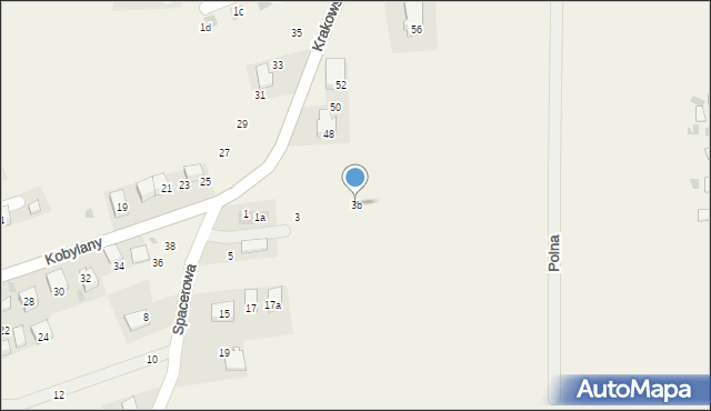 Kobylany, Spacerowa, 3b, mapa Kobylany