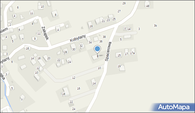 Kobylany, Spacerowa, 8, mapa Kobylany