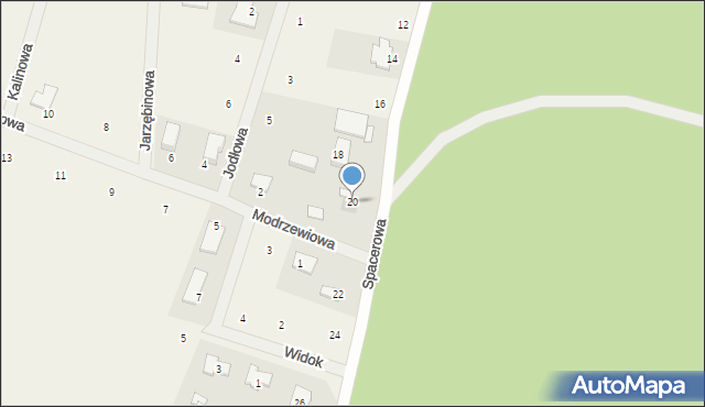 Kobylarnia, Spacerowa, 20, mapa Kobylarnia