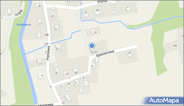 Kocierz Moszczanicki, Spacerowa, 3, mapa Kocierz Moszczanicki