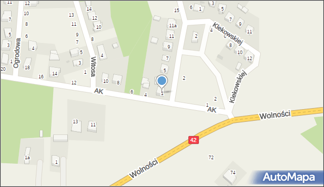 Kodrąb, Spółdzielcza, 1, mapa Kodrąb