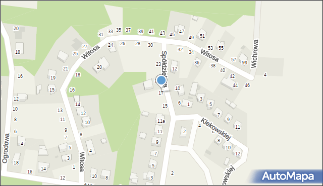 Kodrąb, Spółdzielcza, 17, mapa Kodrąb