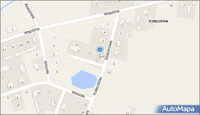 Kołaczków, Spacerowa, 10, mapa Kołaczków