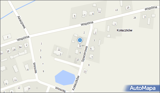 Kołaczków, Spacerowa, 6, mapa Kołaczków