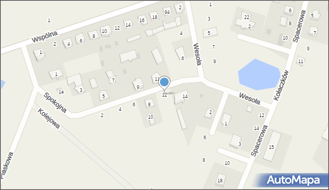 Kołaczków, Spokojna, 12, mapa Kołaczków
