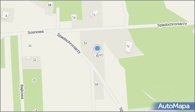 Kołaków, Spadochroniarzy, 62, mapa Kołaków