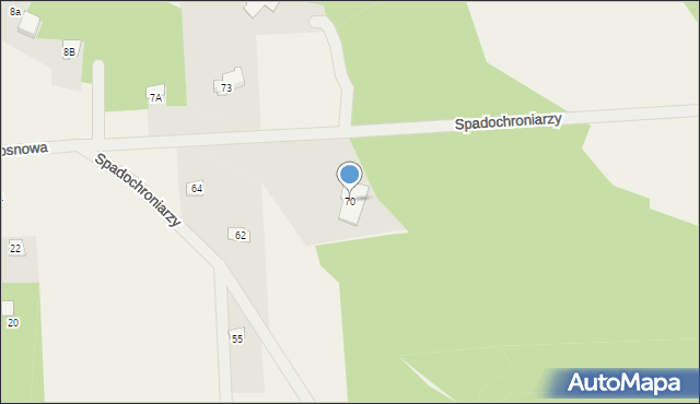 Kołaków, Spadochroniarzy, 70, mapa Kołaków