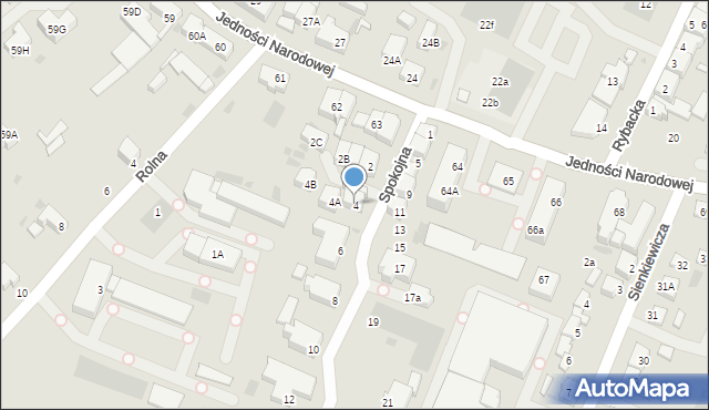 Kołobrzeg, Spokojna, 4, mapa Kołobrzegu