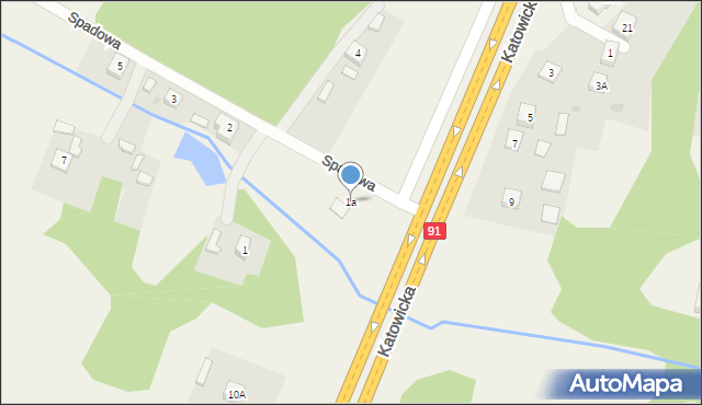 Kolonia Poczesna, Spadowa, 1a, mapa Kolonia Poczesna