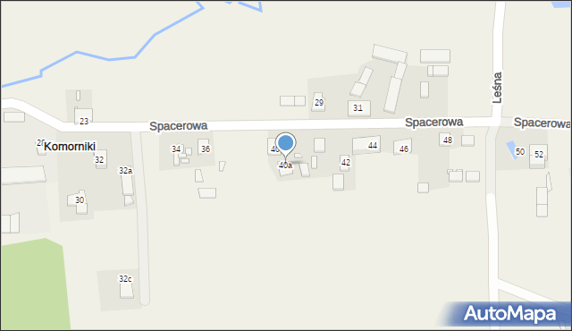 Komorniki, Spacerowa, 40a, mapa Komorniki