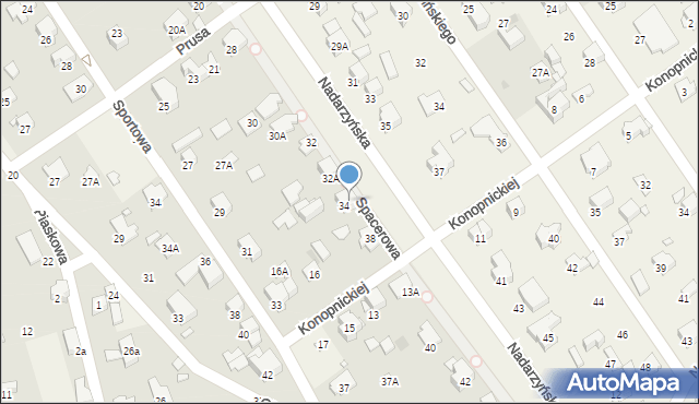 Komorów, Spacerowa, 36, mapa Komorów