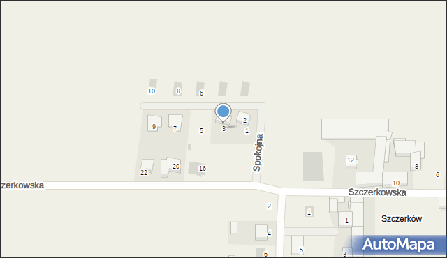 Konarzew, Spokojna, 3, mapa Konarzew