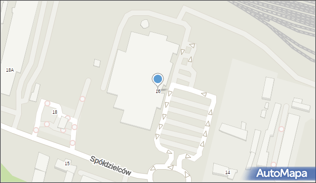 Konin, Spółdzielców, 16, mapa Konina