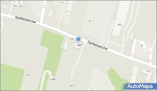 Konin, Spółdzielców, 19b, mapa Konina