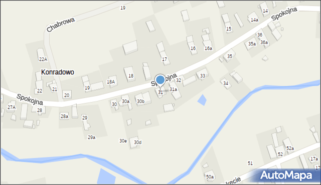 Konradowo, Spokojna, 25, mapa Konradowo