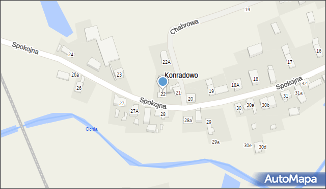 Konradowo, Spokojna, 38, mapa Konradowo