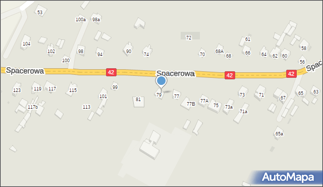 Końskie, Spacerowa, 81A, mapa Końskie