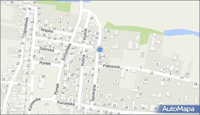 Końskowola, Spokojna, 12, mapa Końskowola