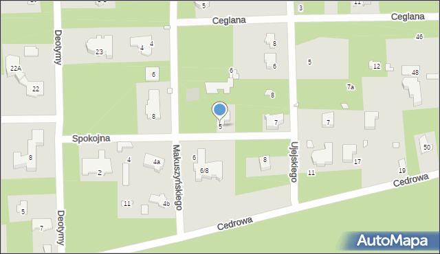 Konstancin-Jeziorna, Spokojna, 5, mapa Konstancin-Jeziorna