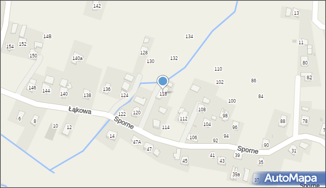 Korczyna, Sporne, 118, mapa Korczyna