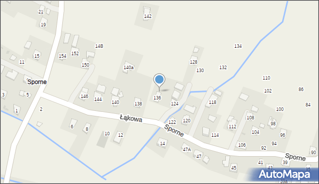 Korczyna, Sporne, 136A, mapa Korczyna