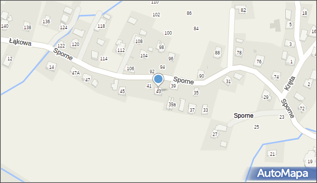 Korczyna, Sporne, 43, mapa Korczyna